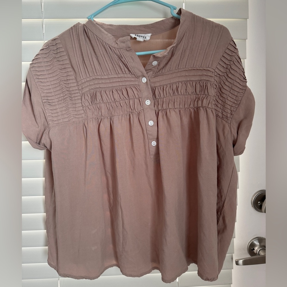 TAN ANDRÉE BLOUSE SIZE LARGE